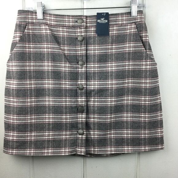 NWT - Hollister Plaid "Ultra High Rise" Skirt w/Button Front - Medium - Picture 2 of 11